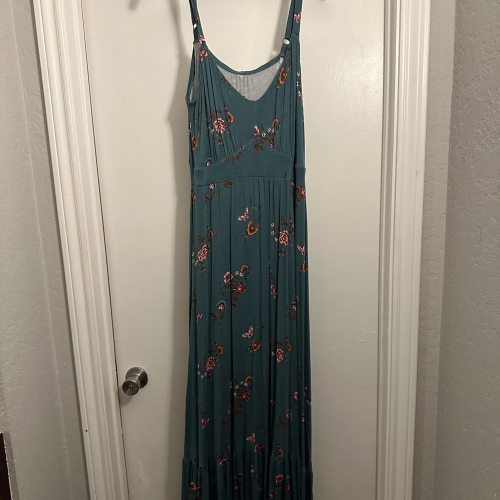 Floral Teal Maxi Dress